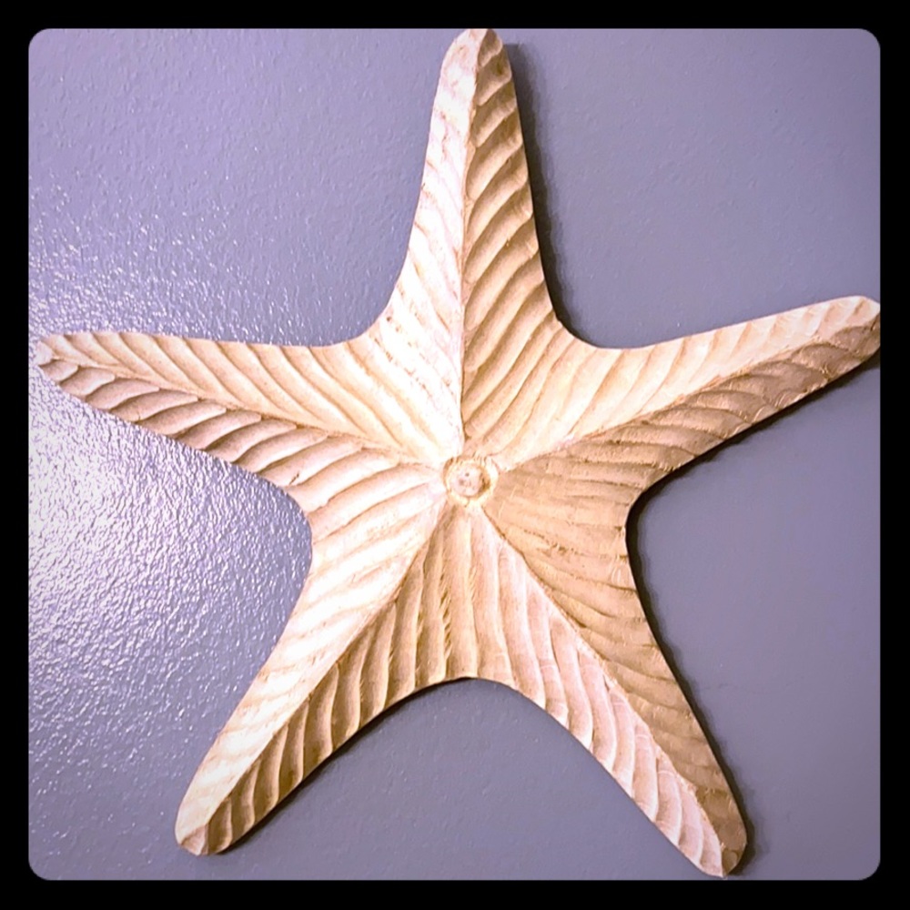 Pottery Barn Wood Carved Starfish Decoration